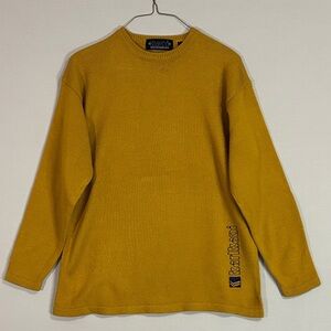 Karl Kani Mustard Yellow Knit Crewneck Sweater Men’s XL Vintage